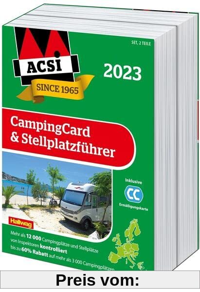 ACSI CampingCard & Stellplatzführer 2023: Bestehend aus 2 Bänden inkl. ACSI CampingCard Ermässigungskarte (Hallwag ACSI Führer)